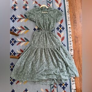 Madewell Green Floral Dress